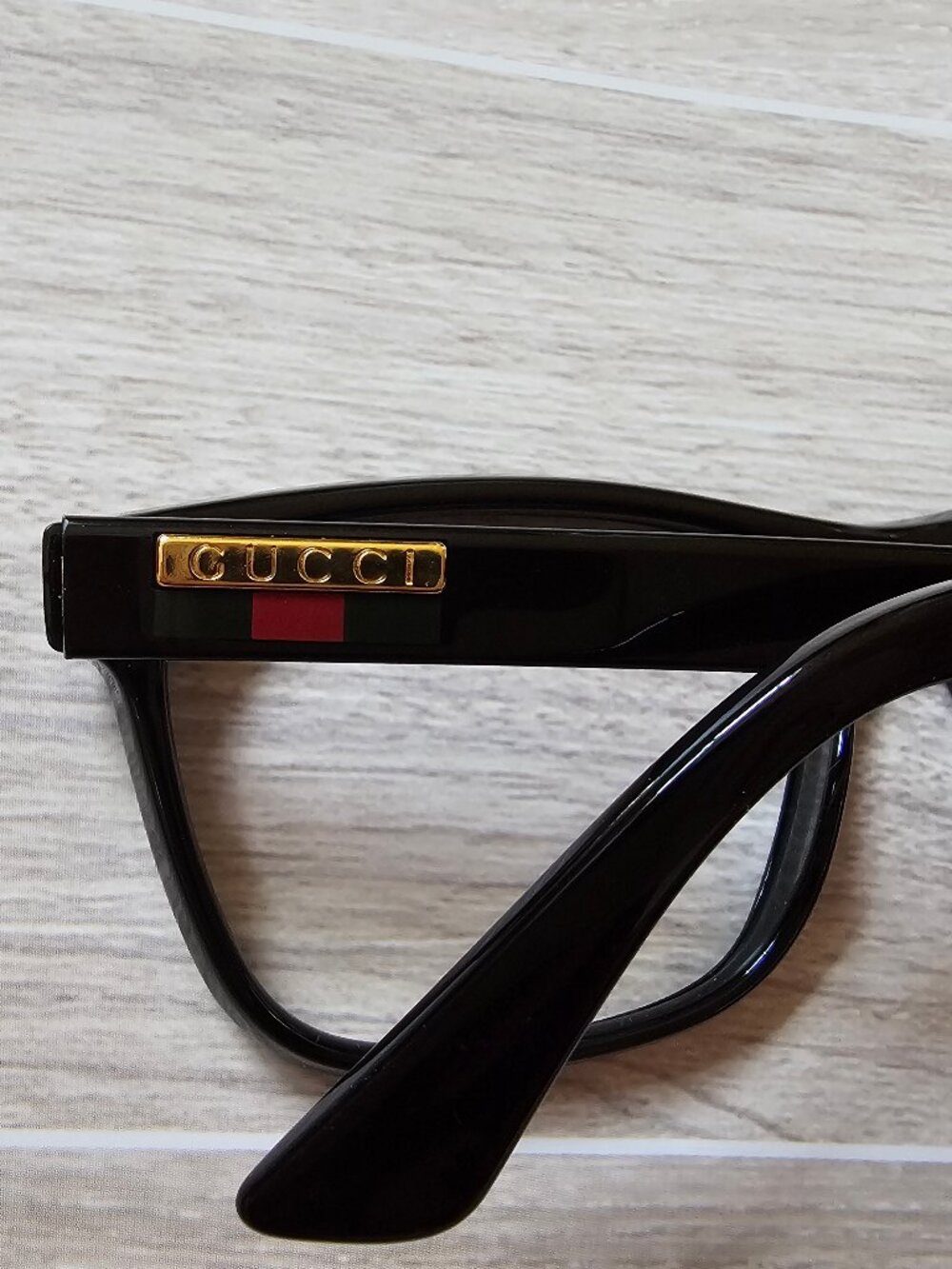 Gucci GG0746S 001 Oversize Sunglasses Frames Black Gold 57-17-145 No Lenses - Picture 3 of 10